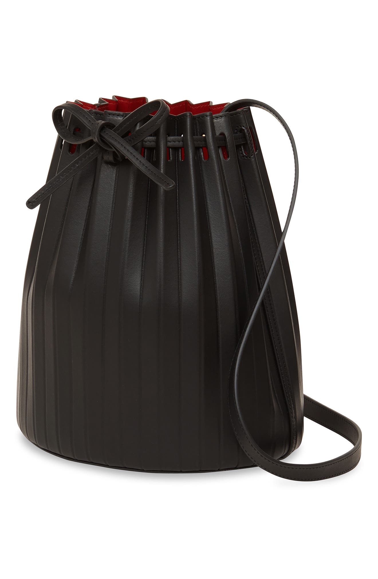 Mansur Gavriel Pleated Leather Bucket Bag, Alternate, color, 