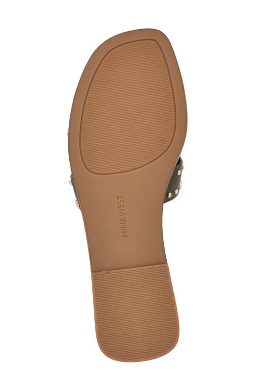 Nine West Giny Slide Sandal In Green