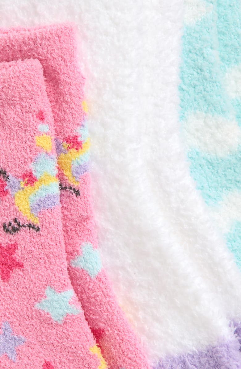 Capelli New York Kids' Assorted 3-Pack Chenille Crew Socks, Alternate, color, Pink Combo