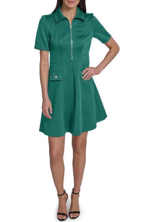 Zip Fit & Flare Dress