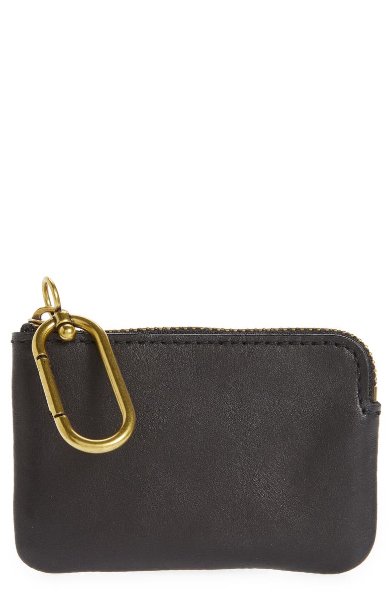 Madewell Mini The Leather Carabiner Pouch, Main, color, 