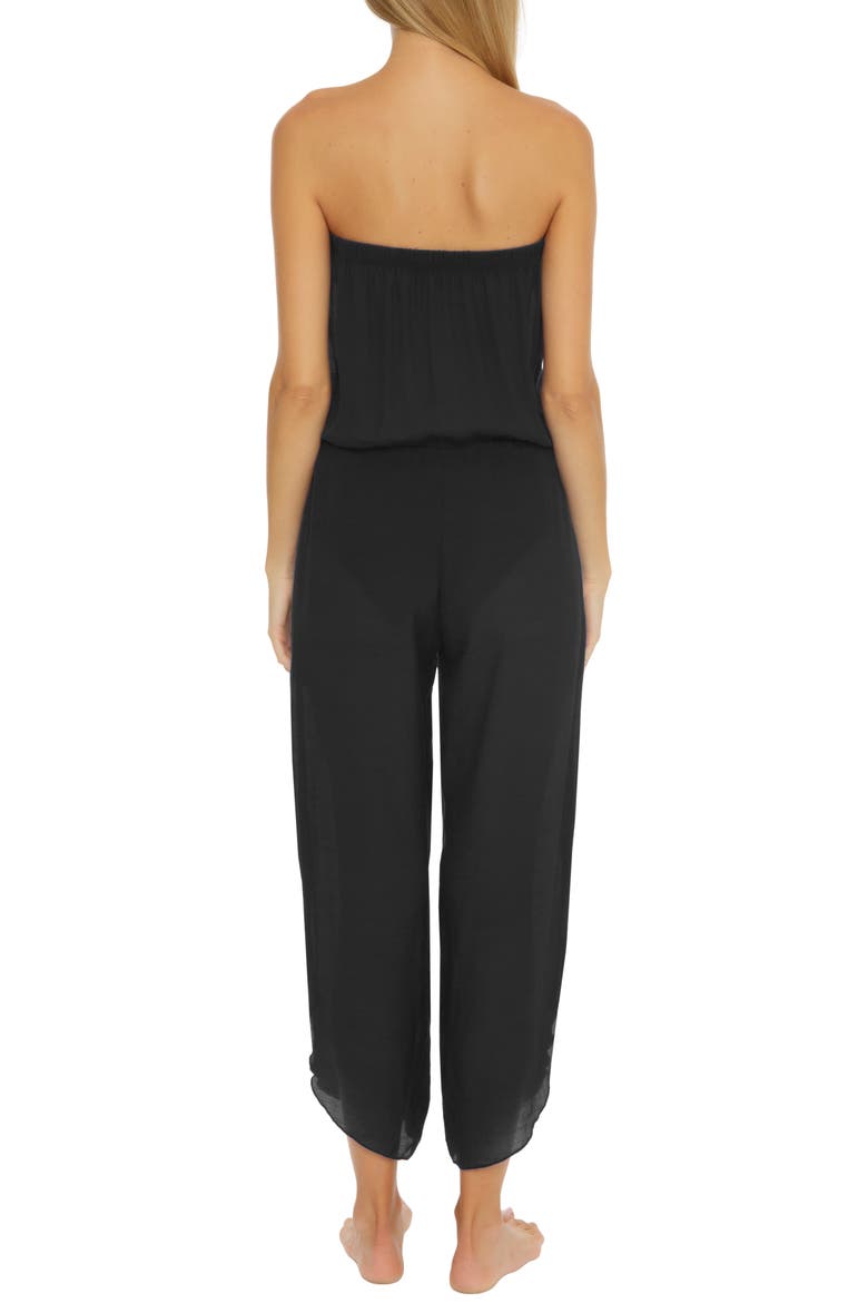 Strapless Cover-Up Jumpsuit, Alternate, color, BLACK
