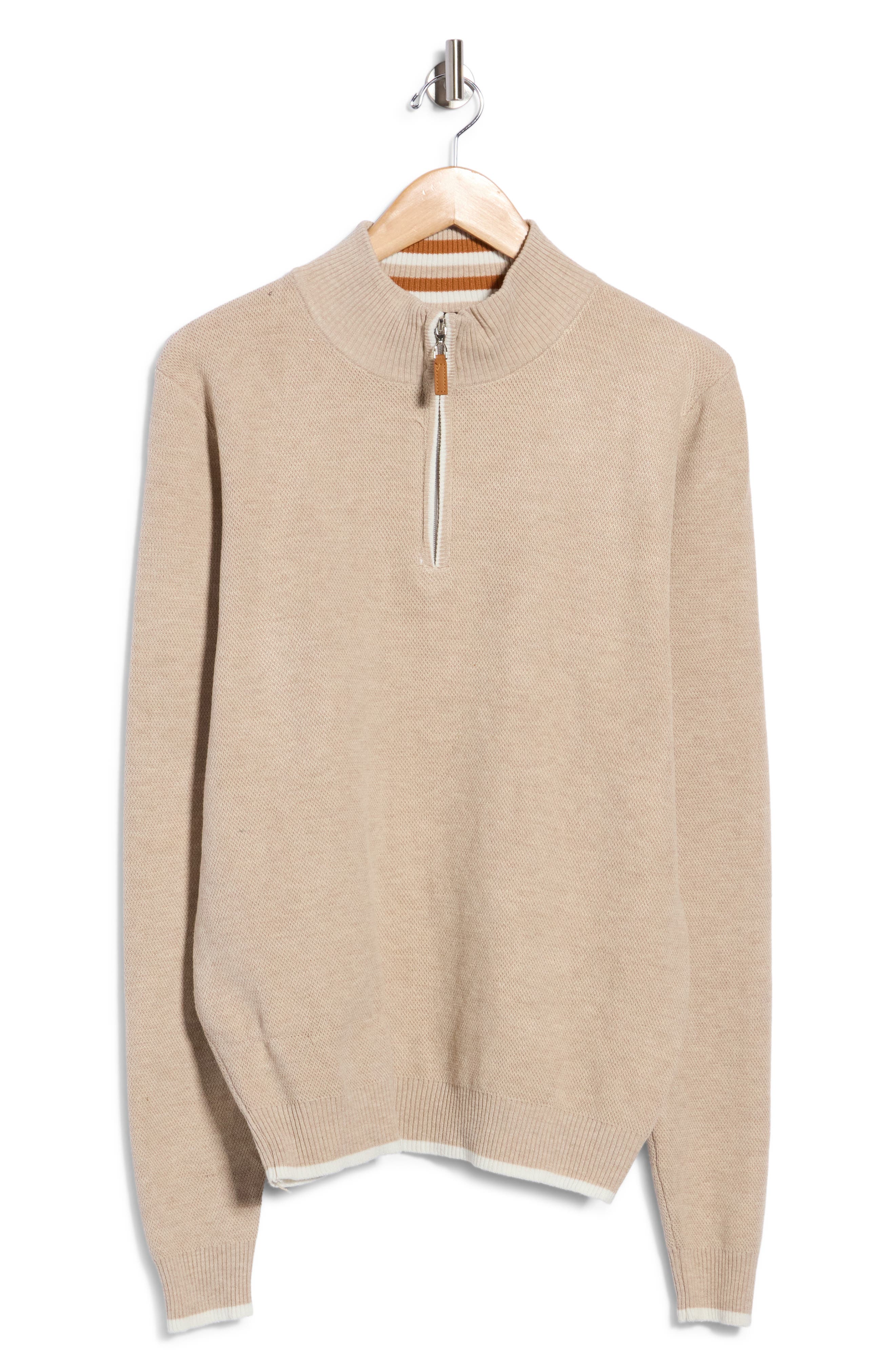 Quarter-Zip Mock Neck Sweater