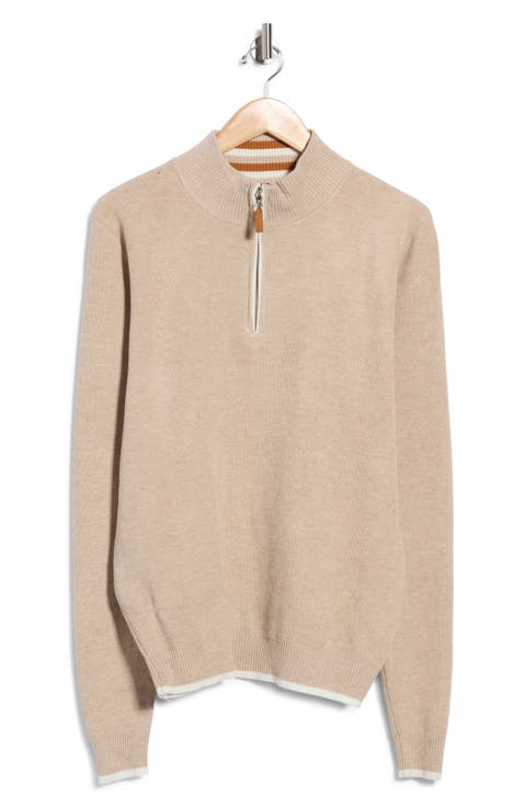 Quarter-Zip Mock Neck Sweater