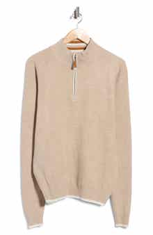 Quarter-Zip Mock Neck Sweater