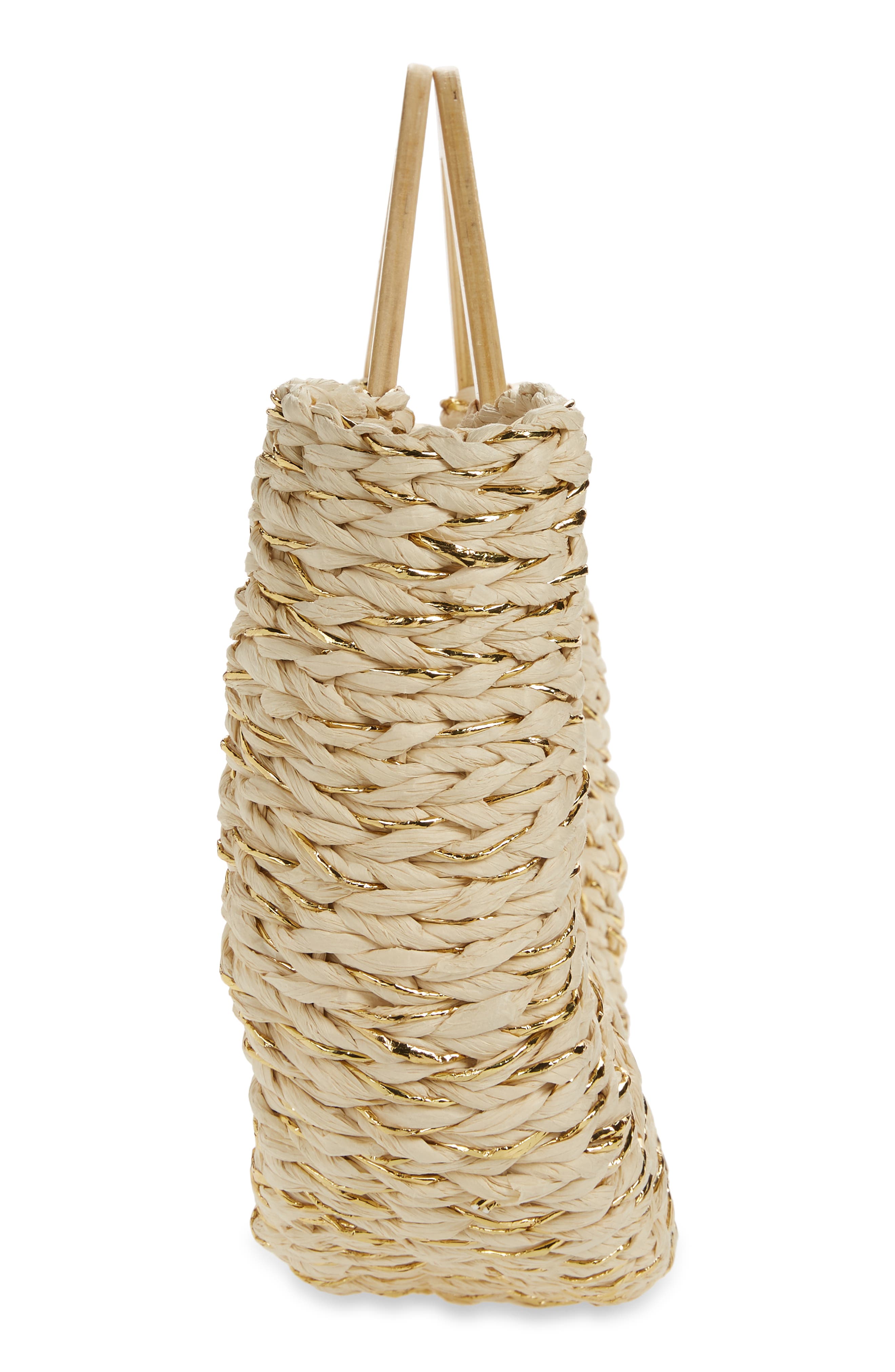 Ivy Crochet Straw Tote, Alternate, color, NATRUAL/GOLD