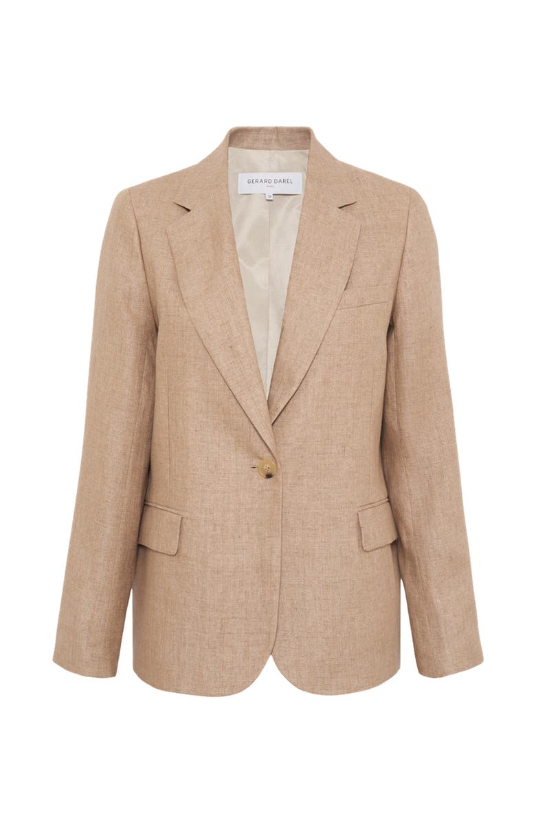 GERARD DAREL Taliya Linen Blazer, Alternate, color, Sand