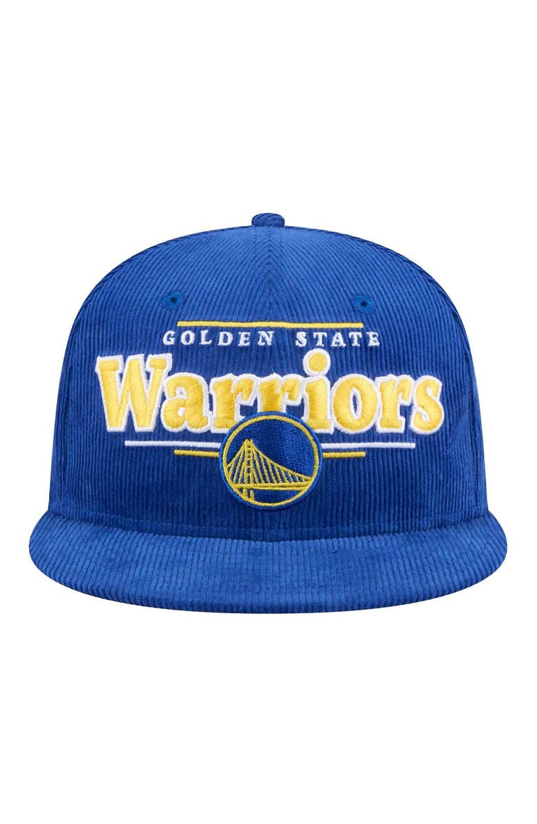 New Era Men's New Era Royal Golden State Warriors Throwback Display Corduroy 9FIFTY Snapback Hat, Alternate, color, Royal