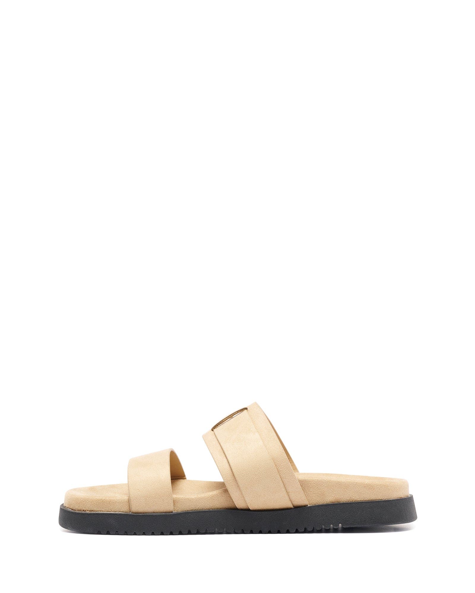 Remi Open Round Toe Sandal, Alternate, color, Cashew Faux Suede