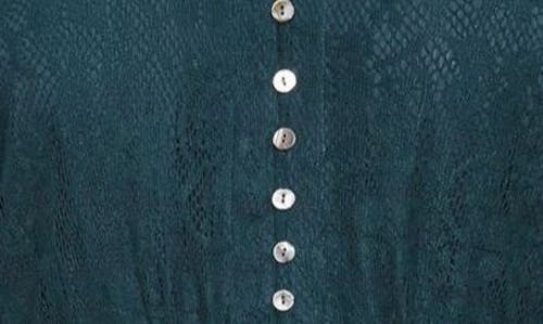 City Chic Dulce Lace Detail Long Sleeve Maxi Dress In Blue