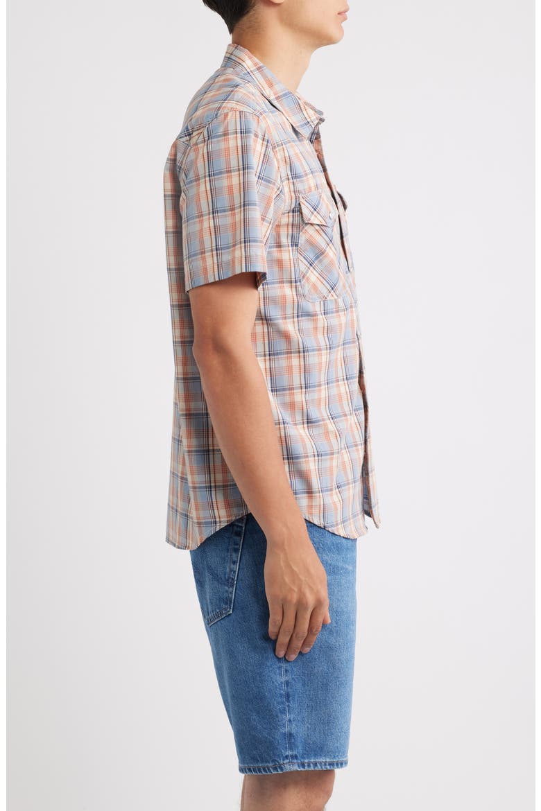 The Breezy Wayne Plaid Short Sleeve Shirt, Alternate, color, BLUE MULTI PLAID
