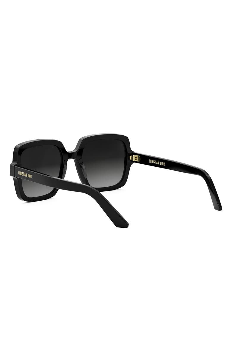 DIOR 'DiorMidnight S4I 54mm Square Sunglasses, Alternate, color, Shiny Black / Gradient Smoke