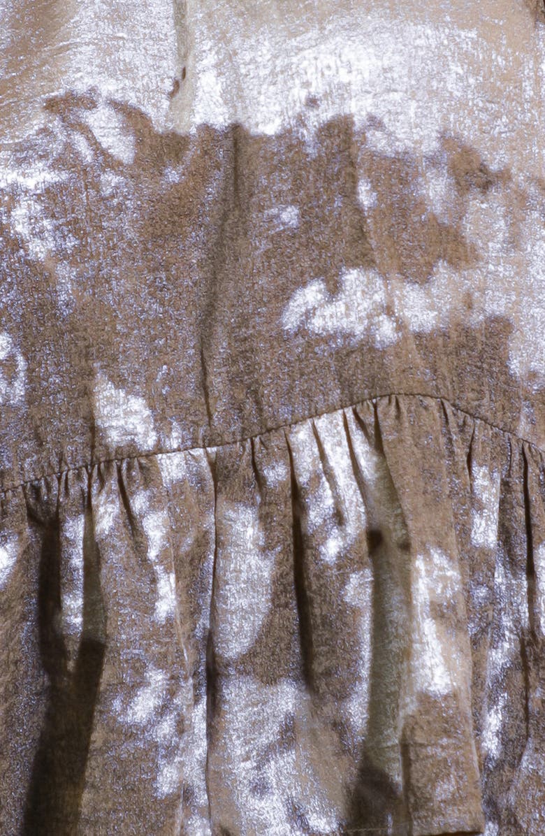 FLYING TOMATO Halter Neck Ruffle High-Low Top, Alternate, color, Taupe Metallic