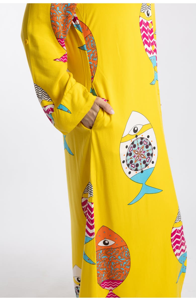 Le Fafo Silla Dress, Alternate, color, Yellow Printed