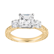 LuvMyJewelry Nyraelle 14K Gold 2.70 Ct Asscher Lab Grown Diamond Engagement Ring