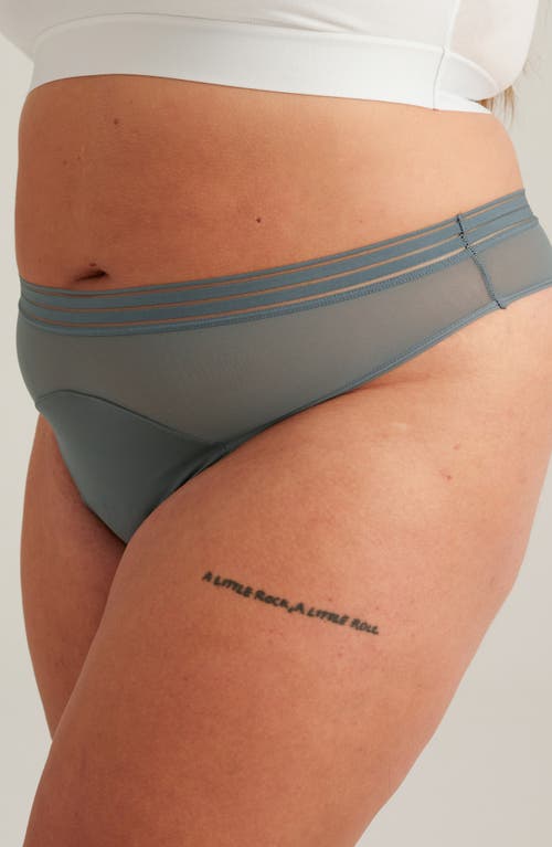 Saalt Leakproof Mesh Thong In Blue