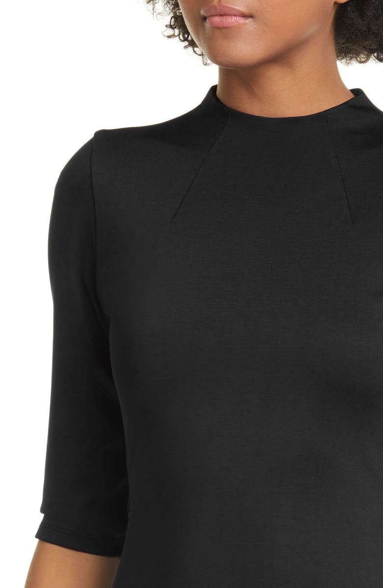 Alice + Olivia Delora Fitted Mock Neck Dress, Alternate, color, 