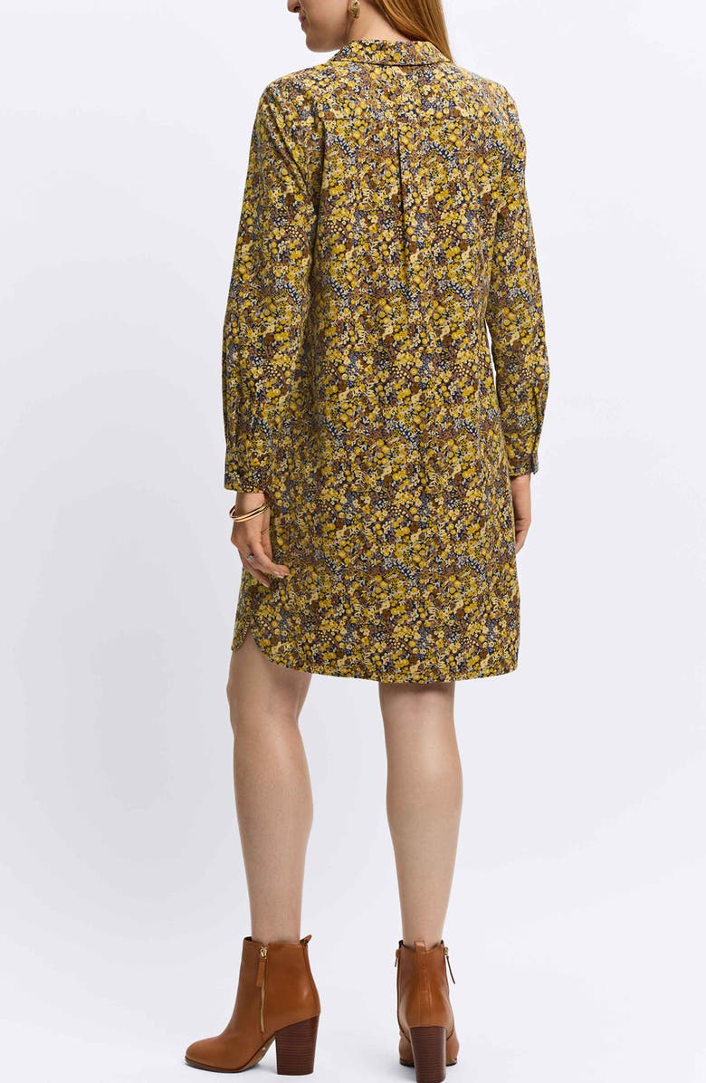 Foxcroft Sloane Ditsy Floral Long Sleeve Shirtdress, Alternate, color, Multi Yellow