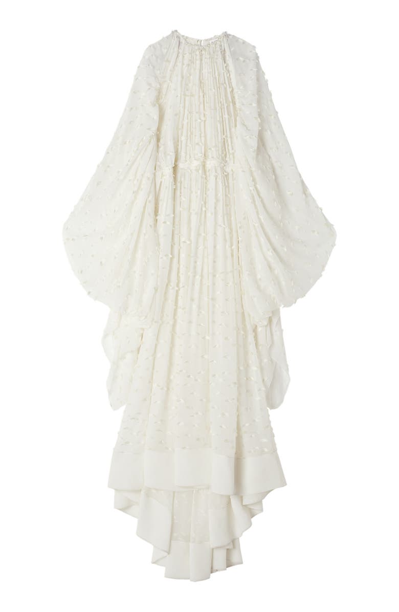 Lanvin Long Dress In Plumetis Silk, Alternate, color, White/Ivory