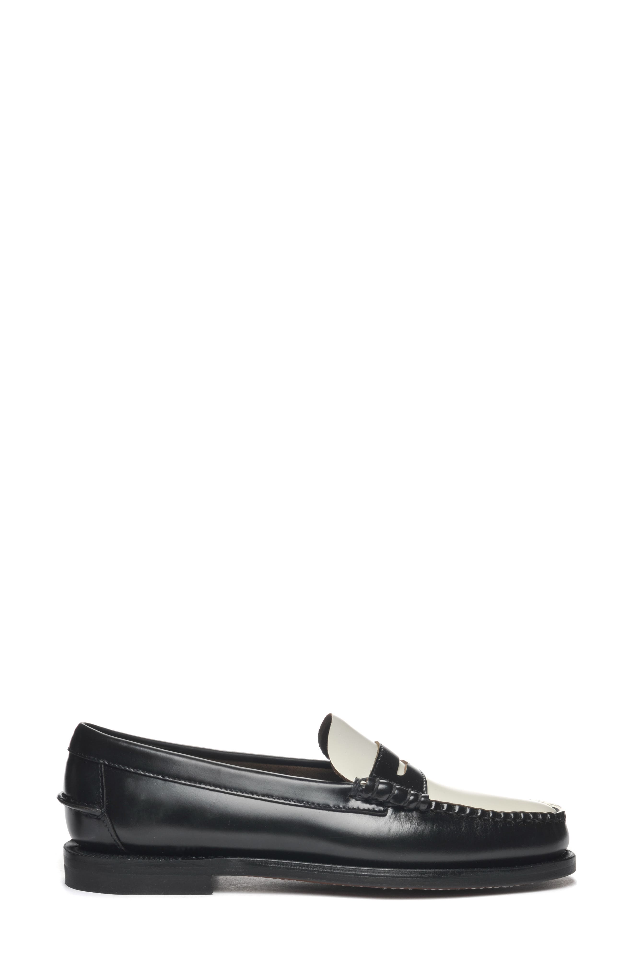 Classic Dan Penny Loafers, Main, color, BLACK-WHITE