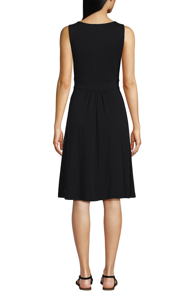 Lands' End Cotton Modal Pleated Fit and Flare Dress, Alternate, color,