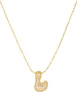 MARLYN SCHIFF Pavé Bubble Initial Pendant Necklace