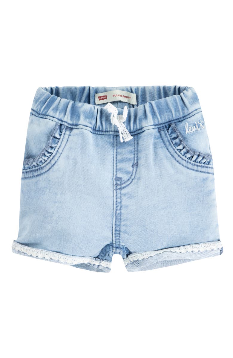 Levi's<sup>®</sup> Dobby Lace Trim Denim Shorts, Main, color,