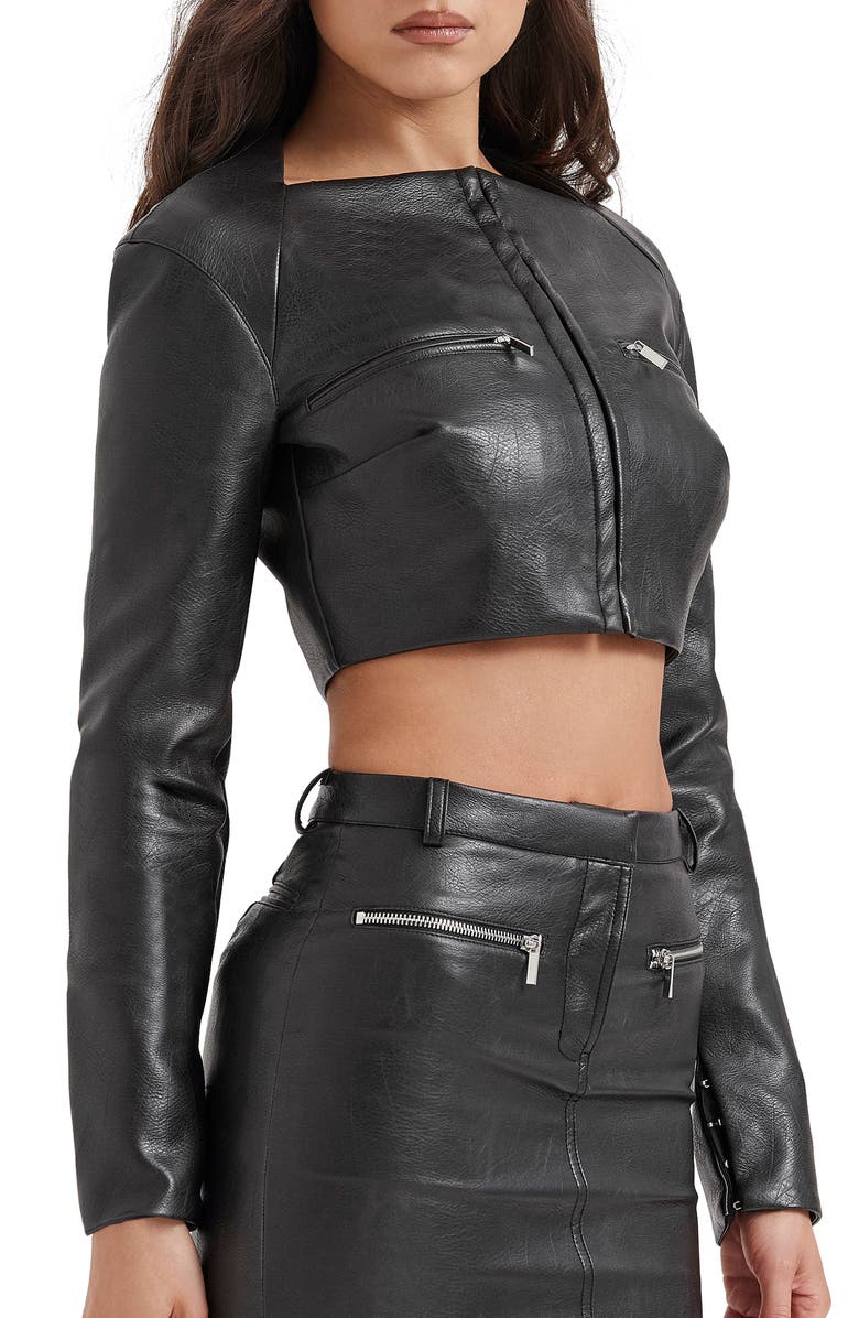 HOUSE OF CB Ione Crop Jacket, Alternate, color, Black