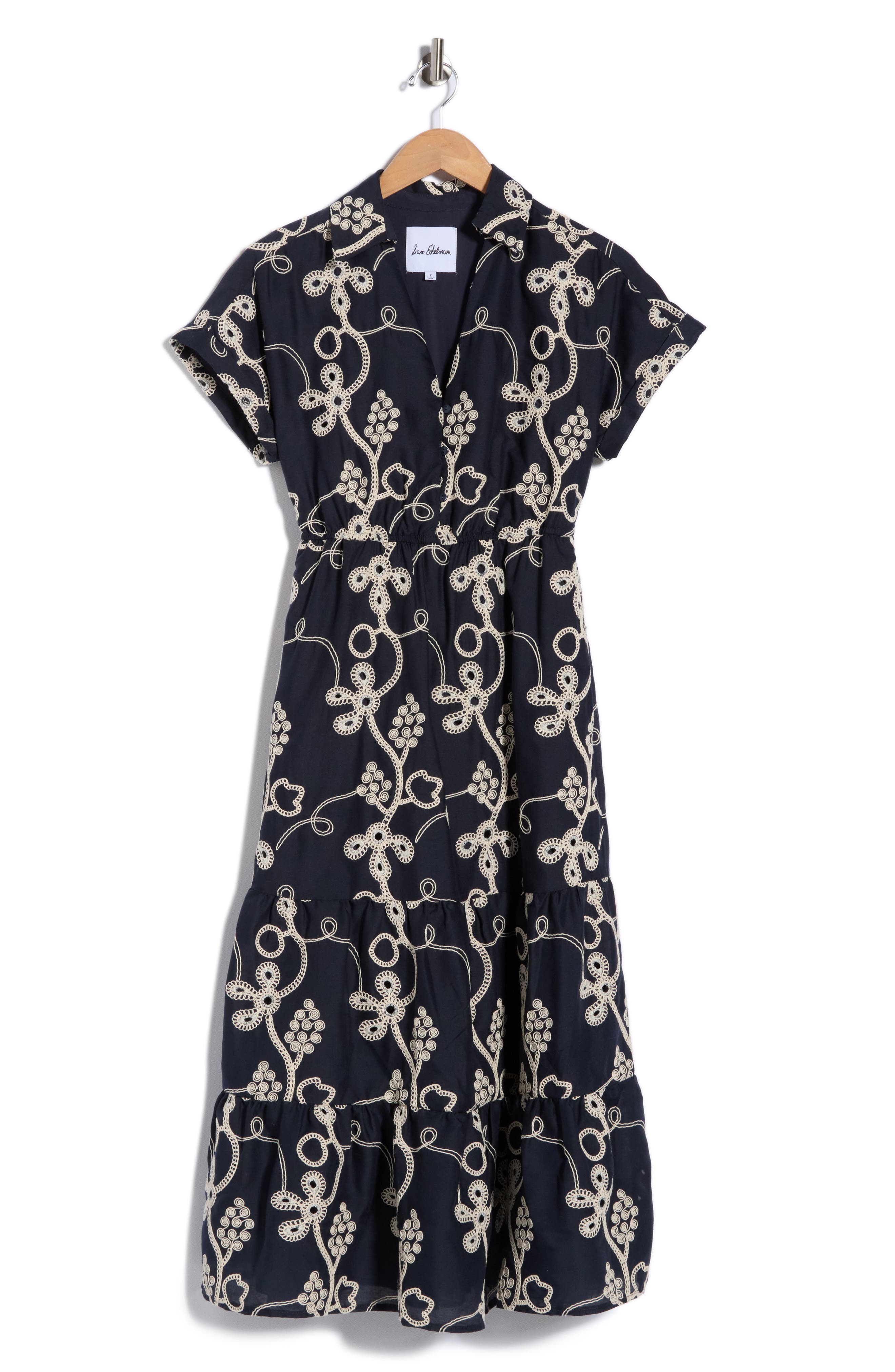 Rope Embroidered Maxi Shirtdress