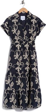 Sam Edelman Rope Embroidered Maxi Shirtdress