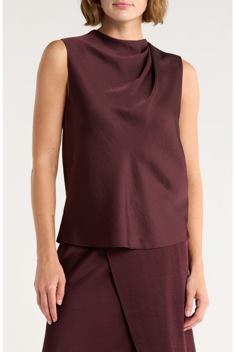 Cascade Draped Sleeveless Top, Main, color, CHERRY NIGHT