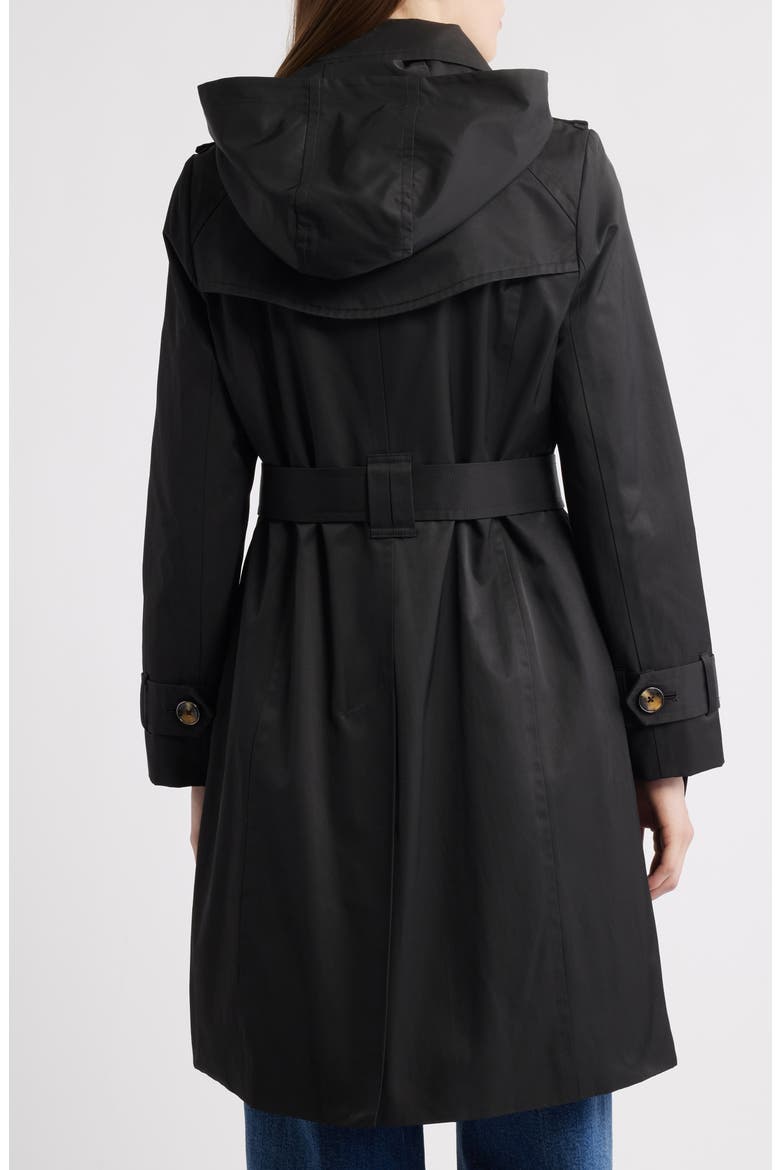 Double Breasted Trench Coat, Alternate, color, BLACK