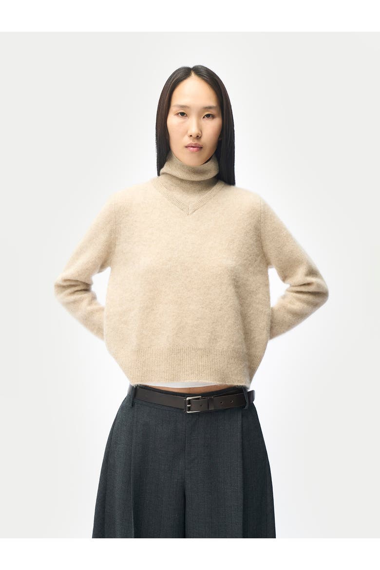 Dual-Collar Cashmere Sweater, Alternate, color, warm grey