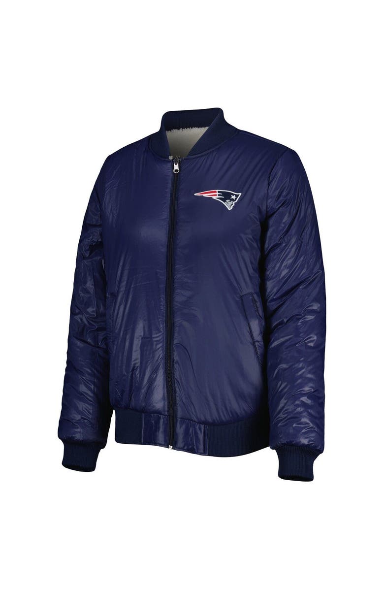 G-III 4HER BY CARL BANKS Women's G-III 4Her by Carl Banks Oatmeal/Navy New England Patriots Switchback Reversible Full-Zip Jacket, Alternate, color, Oatmeal
