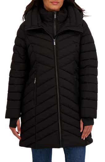 Sebby Water Resistant Stretch Chevron Quilted Jacket with Bib