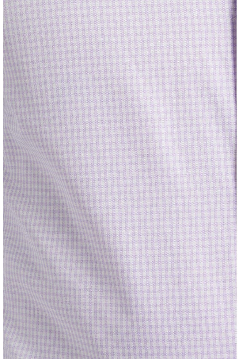 Trim Fit Grid Check Cotton Dress Shirt, Alternate, color, LAVENDER/ WHITE