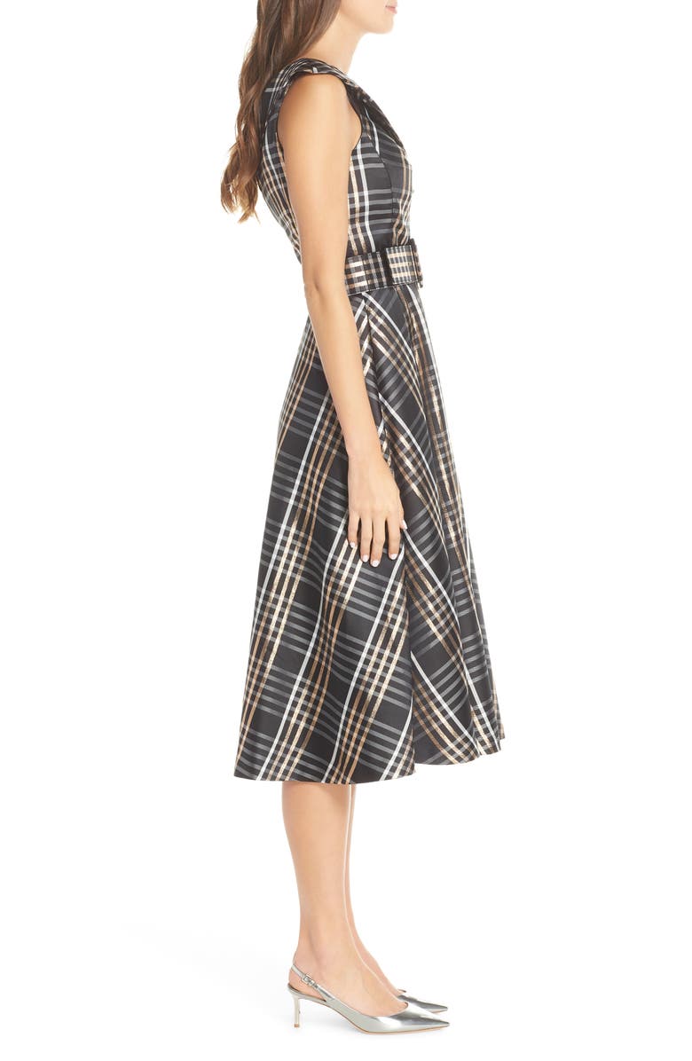 1901 Belted Plaid Midi Dress, Alternate, color, 