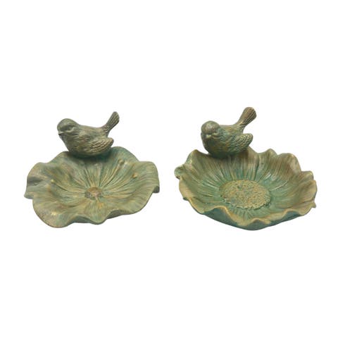 Ceramic Bird Feeder Set of 2 Birdfeeder Multicolored for Spring Garden Decor