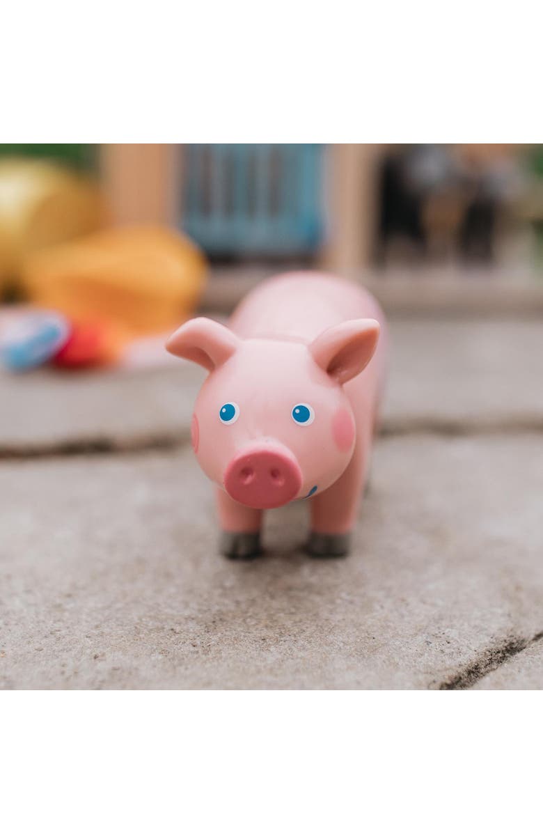 HABA Little Friends Pig - 3.5" Farm Animal Toy Figure, Alternate, color, Pink Multi