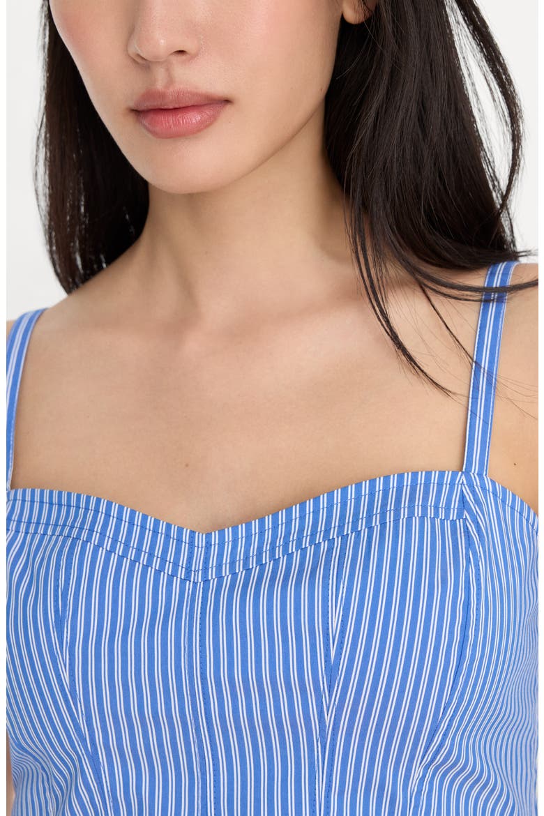 Stripe Crop Poplin Bustier Top, Alternate, color, BLUE WHITE STRIPE