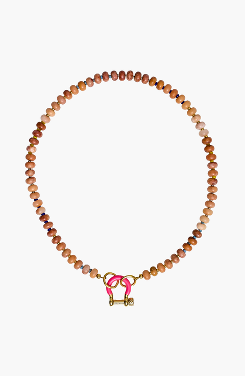 Sadie Light Brown Quartz Gold Plated Necklace