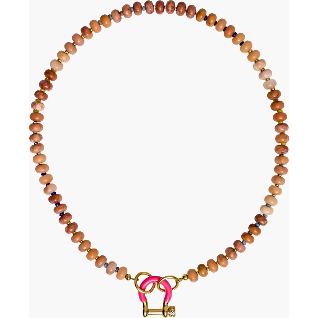 Shop Spicy Dan Sadie Light Brown Quartz Gold Plated Necklace In Brown