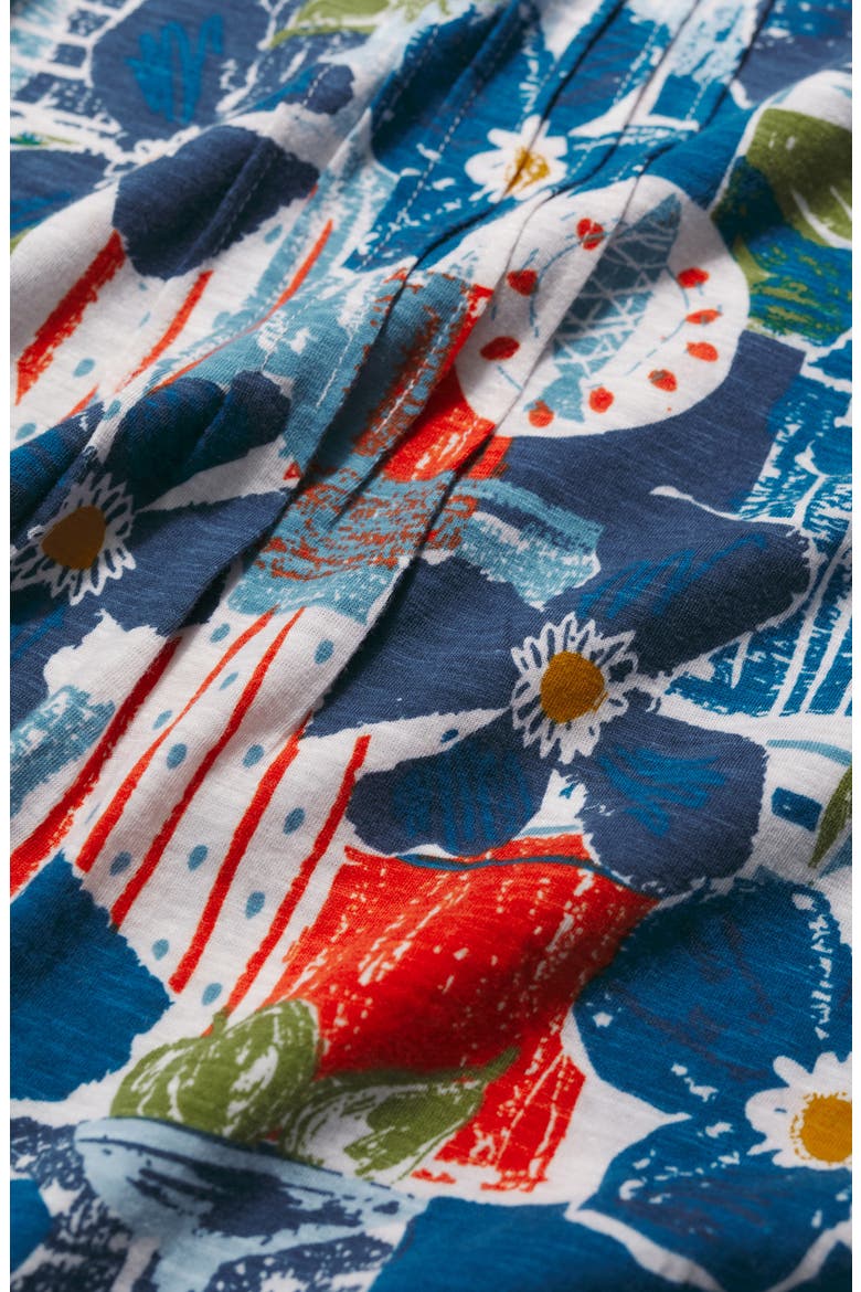 Penhollow Floral Organic Cotton Pintuck Top, Alternate, color, TABLE SKETCH CHALK