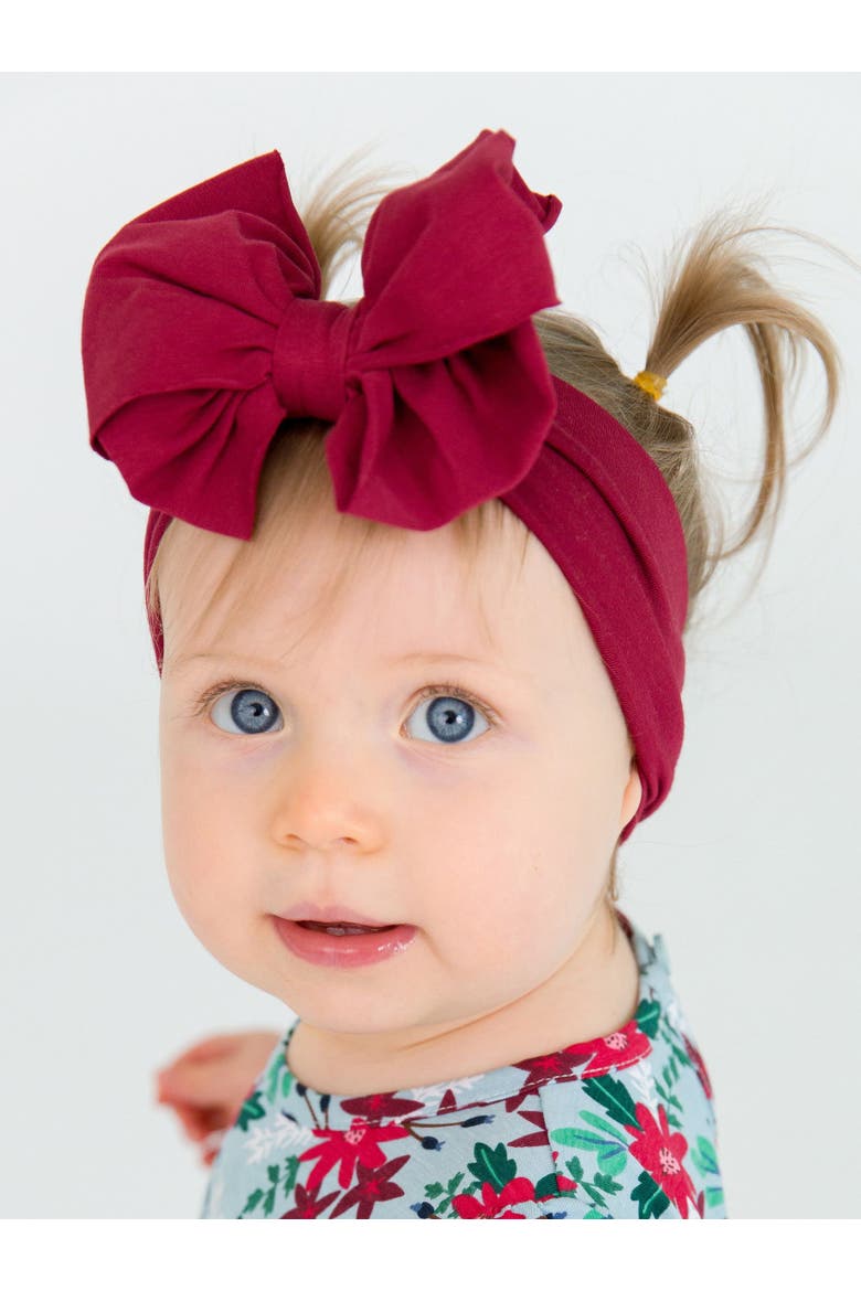 Big Bow Headband, Alternate, color, Dark Cherry