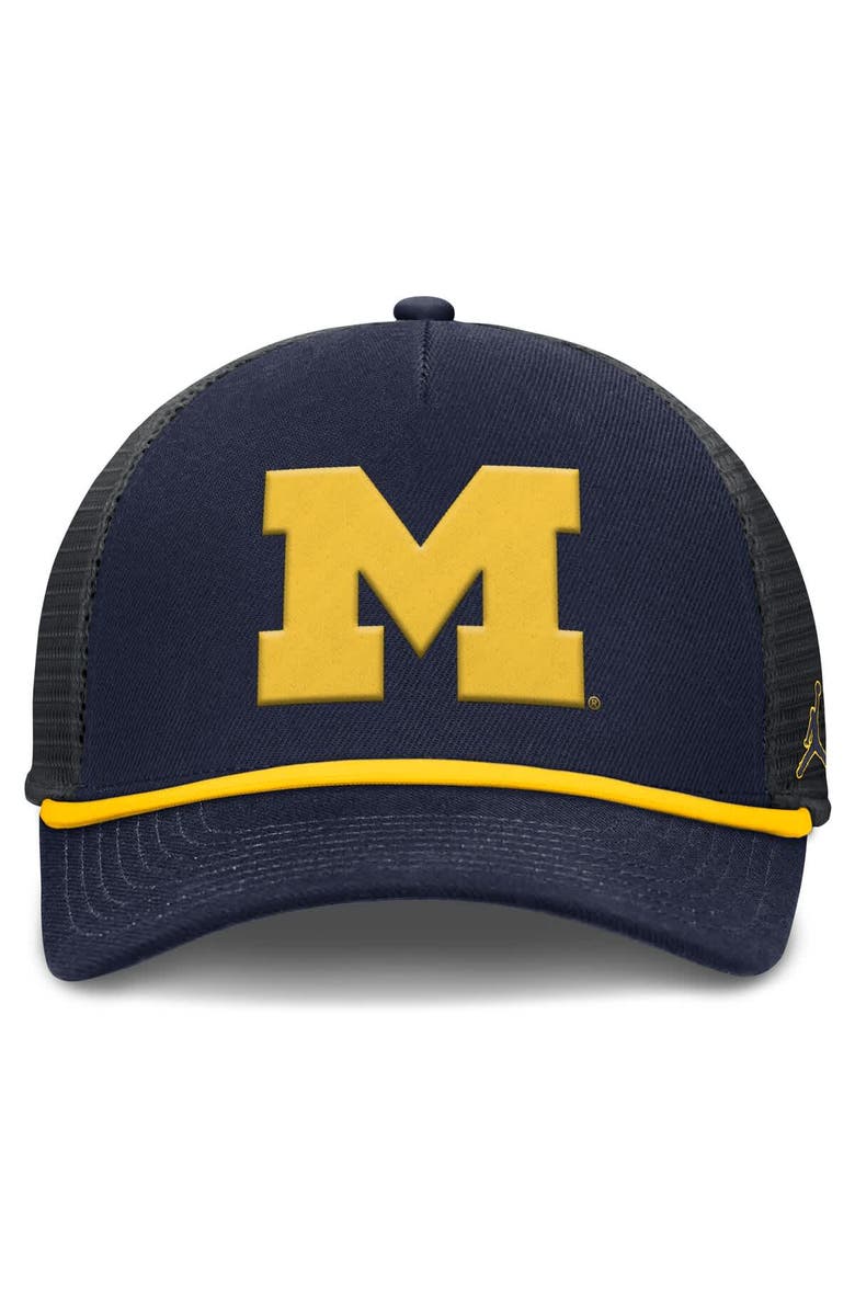 Jordan Brand Men's Jordan Brand Navy Michigan Wolverines Rise Primetime Trucker Adjustable Hat, Alternate, color, Navy
