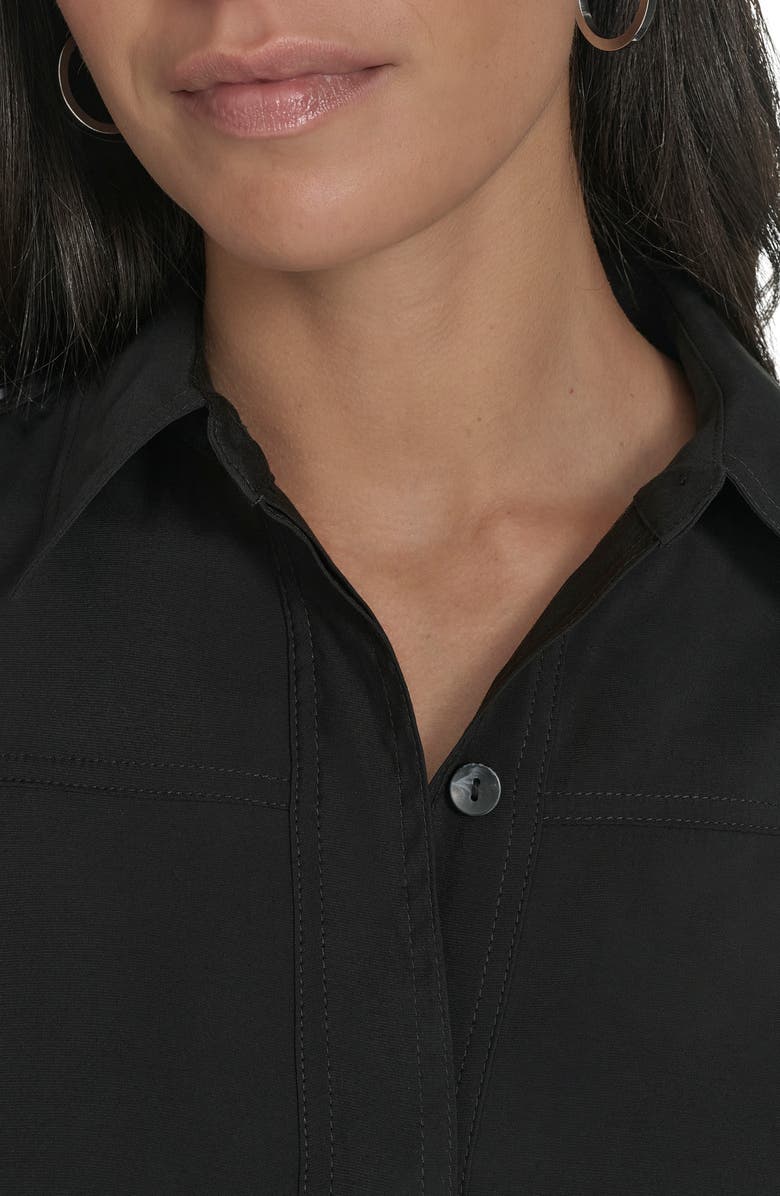 Calvin Klein Roll Cuff Short Sleeve Shirtdress, Alternate, color, 