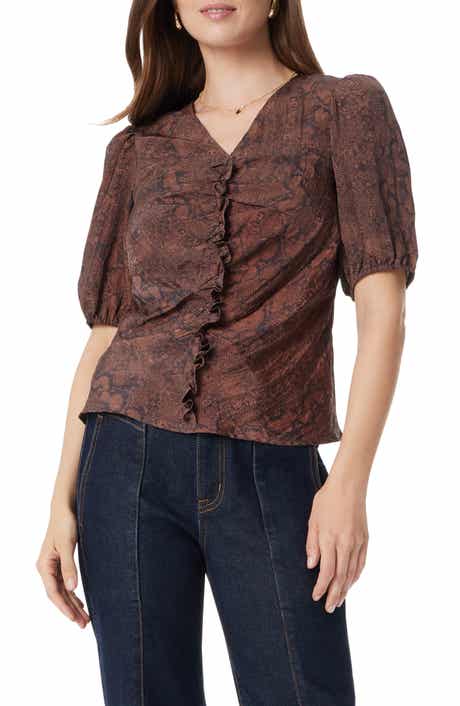Sam Edelman Dakota Print Shirred Puff Sleeve Top