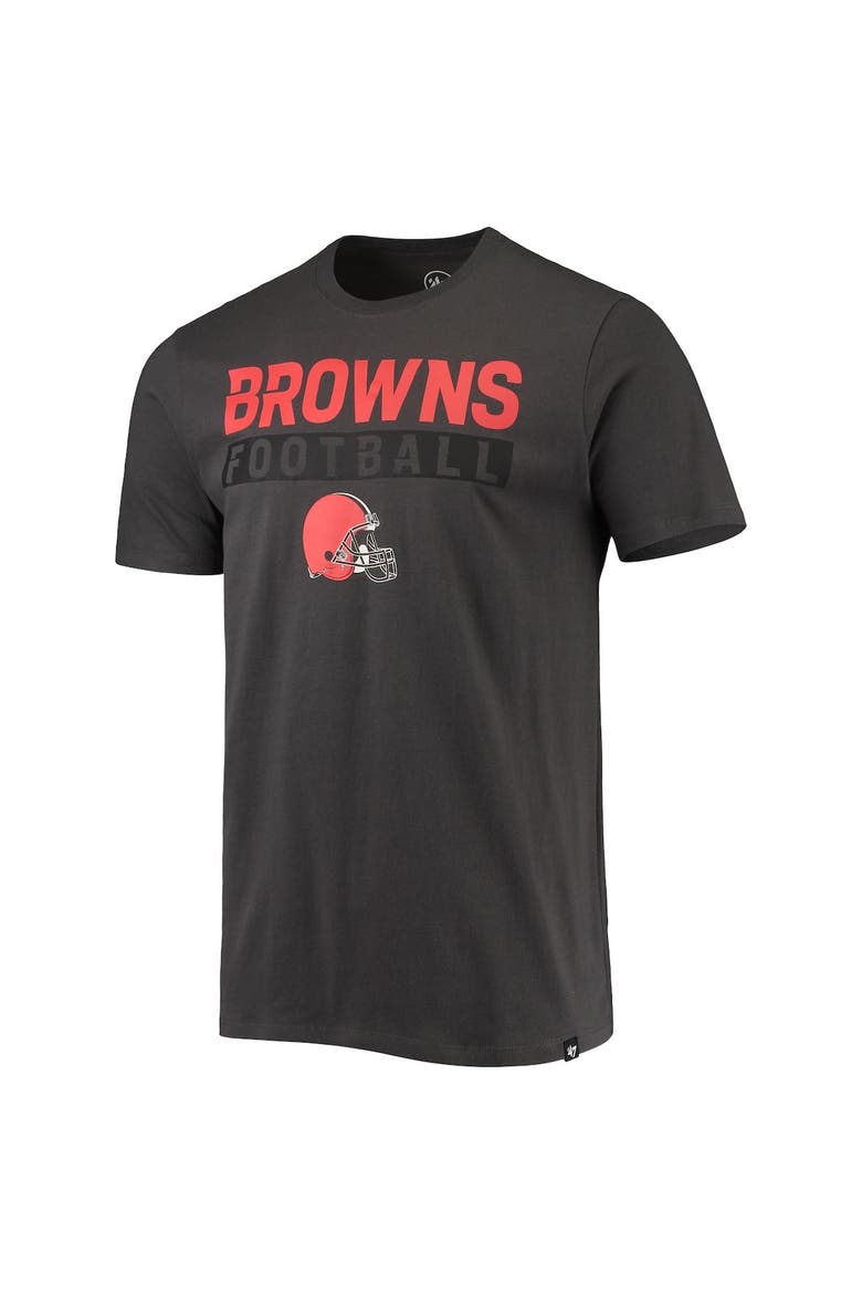 Men's '47 Charcoal Cleveland Browns Dark Ops Super Rival T-Shirt, Alternate, color, Charcoal