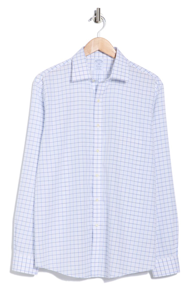 Regular Fit Grid Print Button-Up Shirt, Alternate, color, BLUE