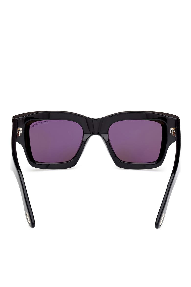 Ilias 50mm Square Sunglasses, Alternate, color, SHINY BLACK / SMOKE